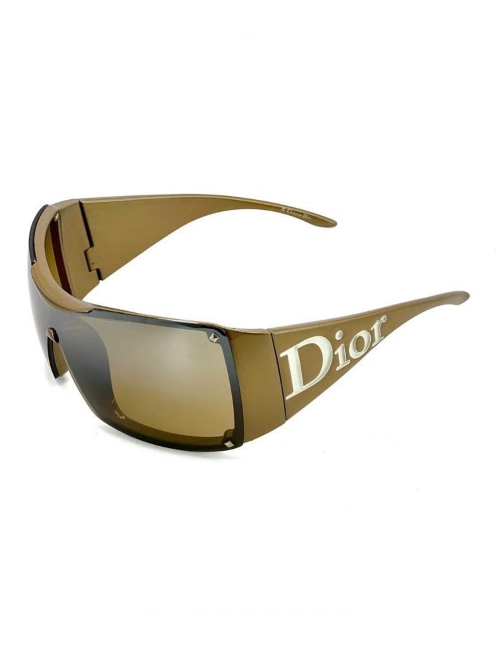 Dior Brown Shield Sunglasses with White Logo